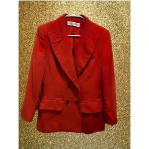 Valerie Stevens Wool Classic Orange Jacket Blazer Size 4 (0186)